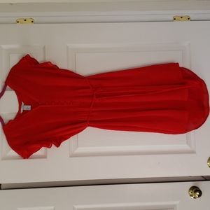 H&M pleated front tie waist dress